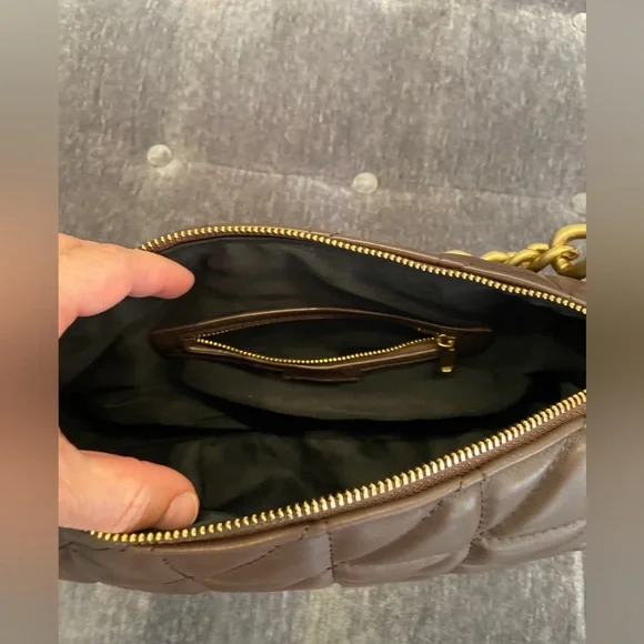 NWT Rare Zara Genuine Leather Quilted Chunky Chain Strap Shoulder Bag - Picture 15 of 17